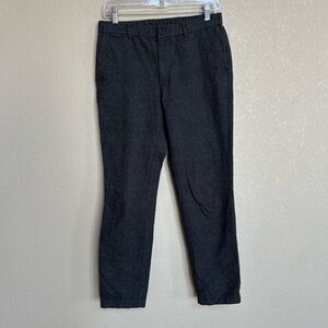 Mango MNG Gray Plaid Ankle Pants Womens 30 Cotton Blend Dress Pants